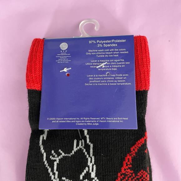 2 Pair Adult Beavis and Butt-Head Christmas Socks NEW - Picture 4 of 4